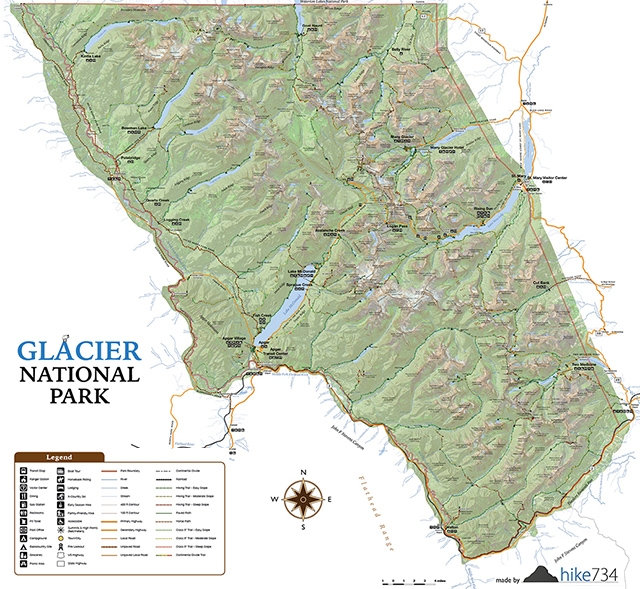 Printable Glacier National Park Map