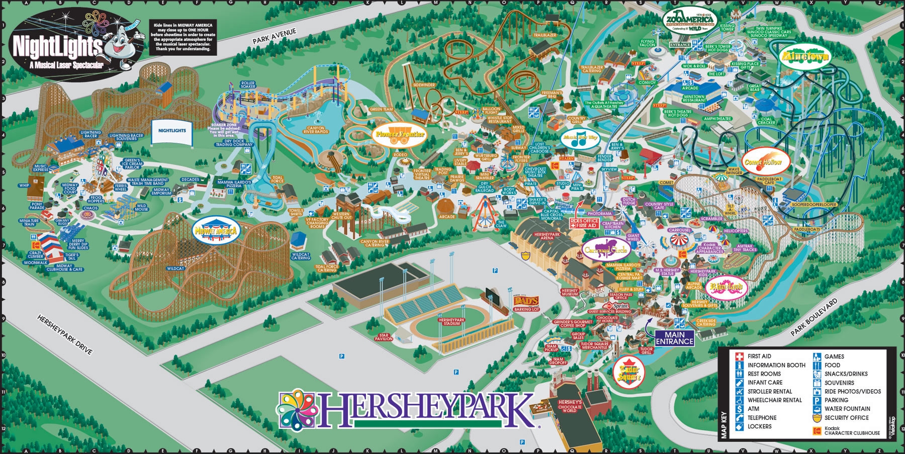 Printable Hershey Park Map