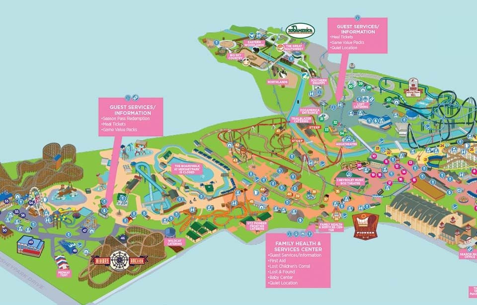 Printable Hershey Park Map