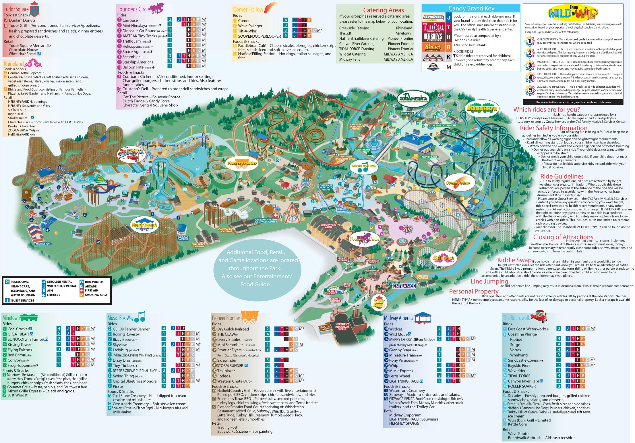 Printable Hershey Park Map