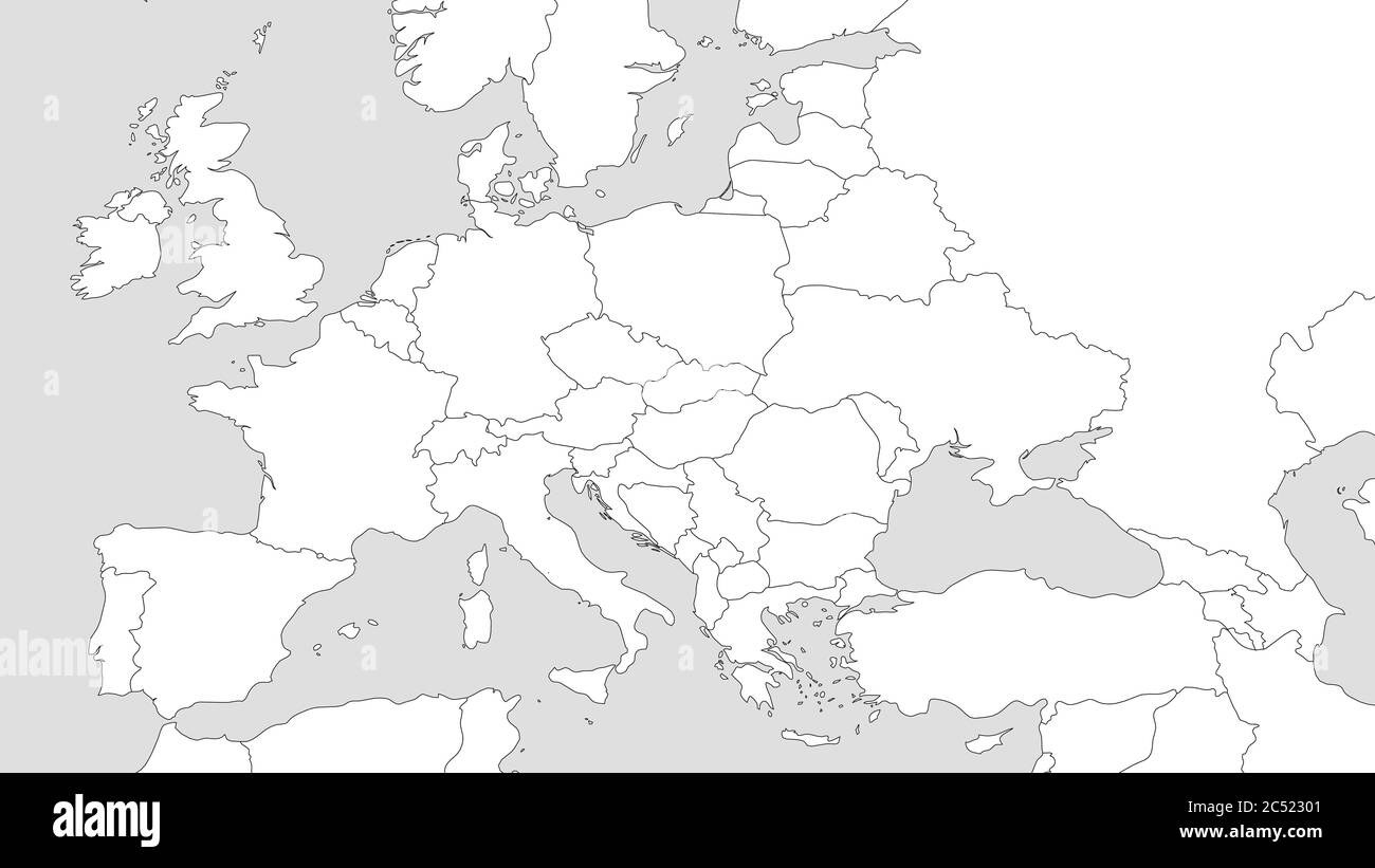 Printable High Resolution Blank Map Europe