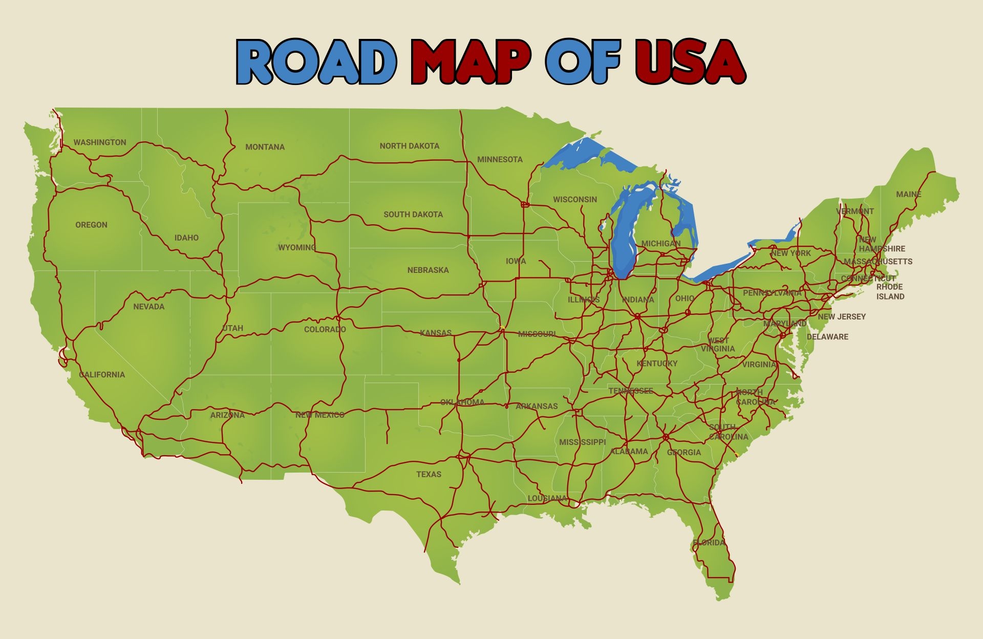 Printable Highway Map Of The United States