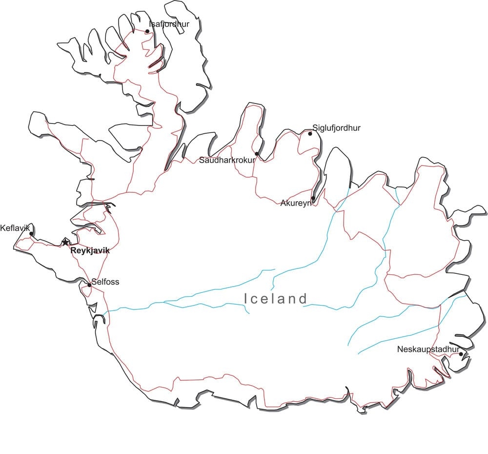 Printable Iceland Glaciers Map Free Download And Print For You