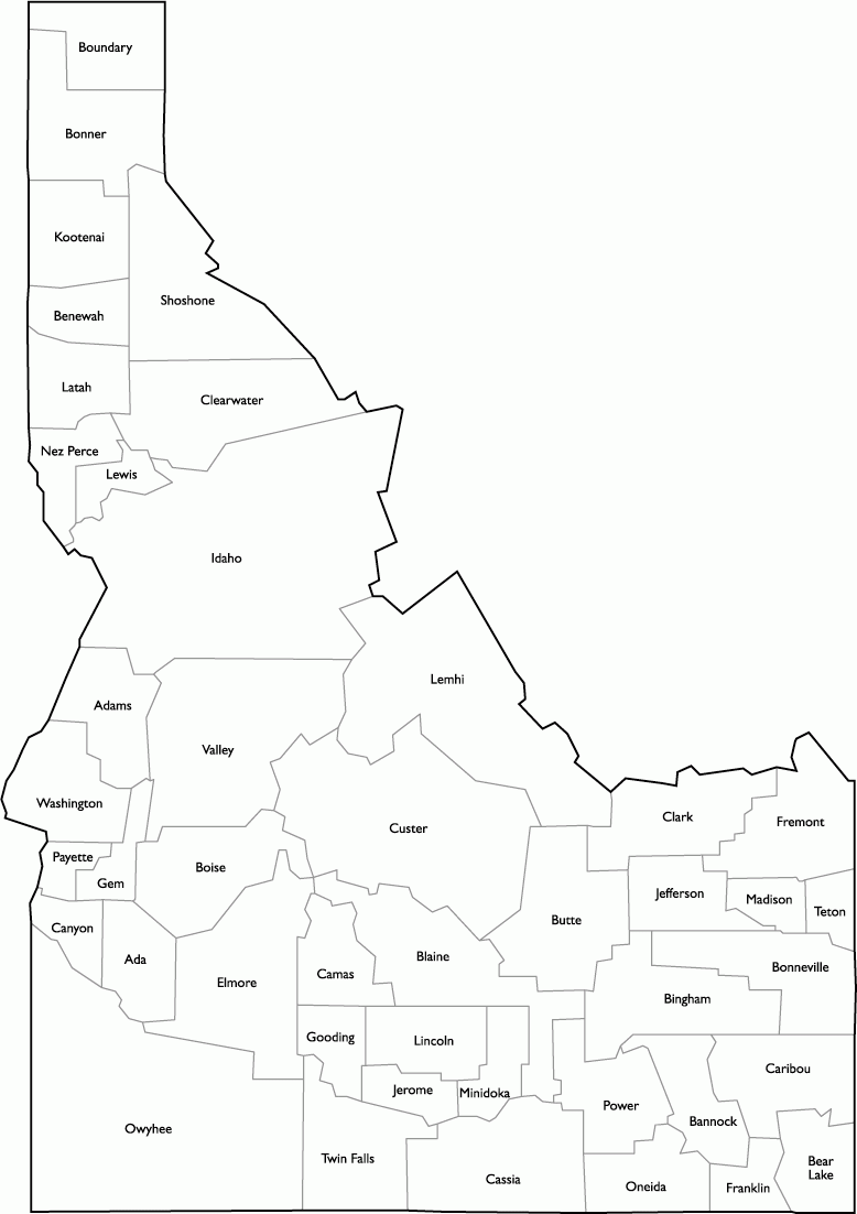 Printable Idaho Map