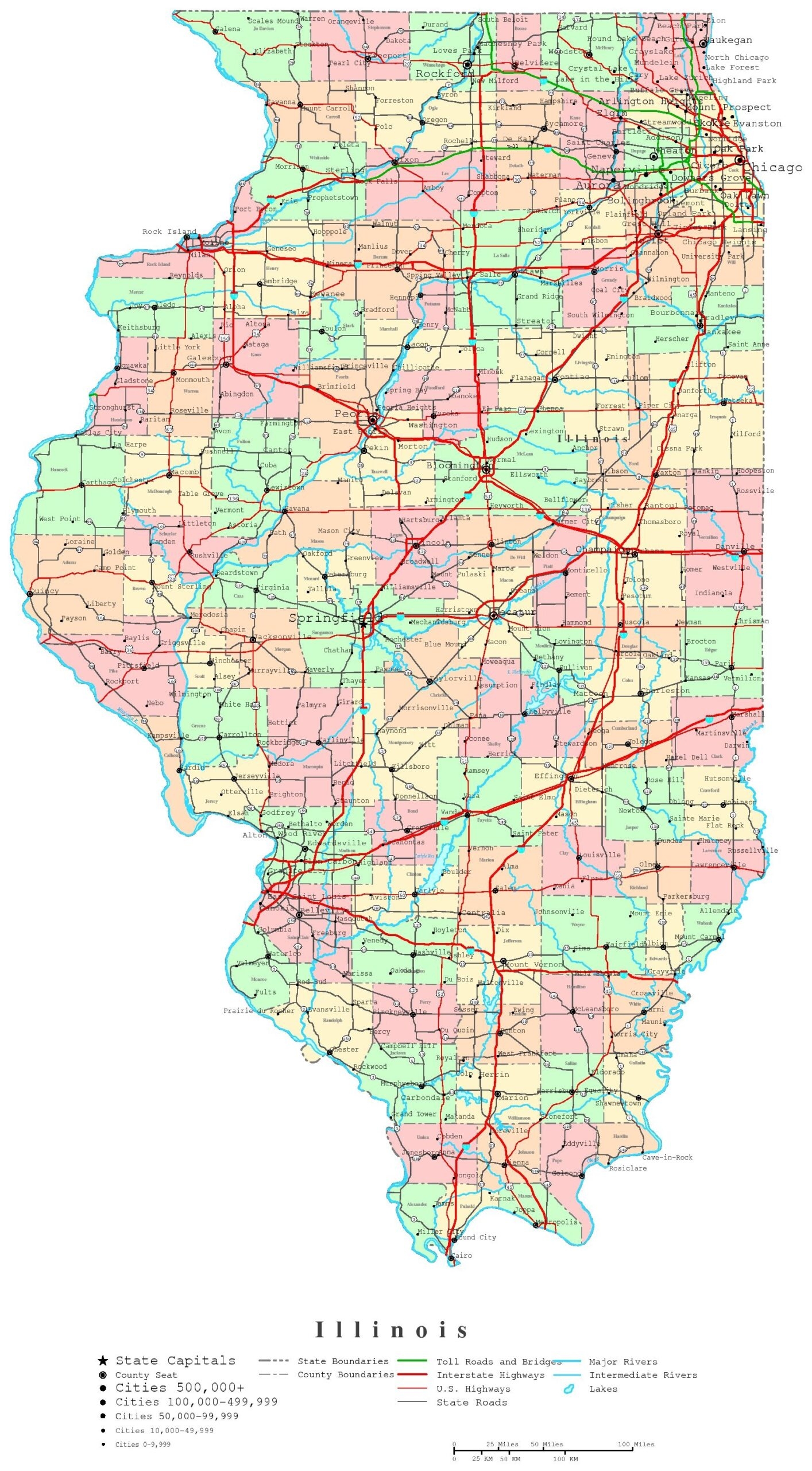 Printable Illinois Map Free Printable Maps