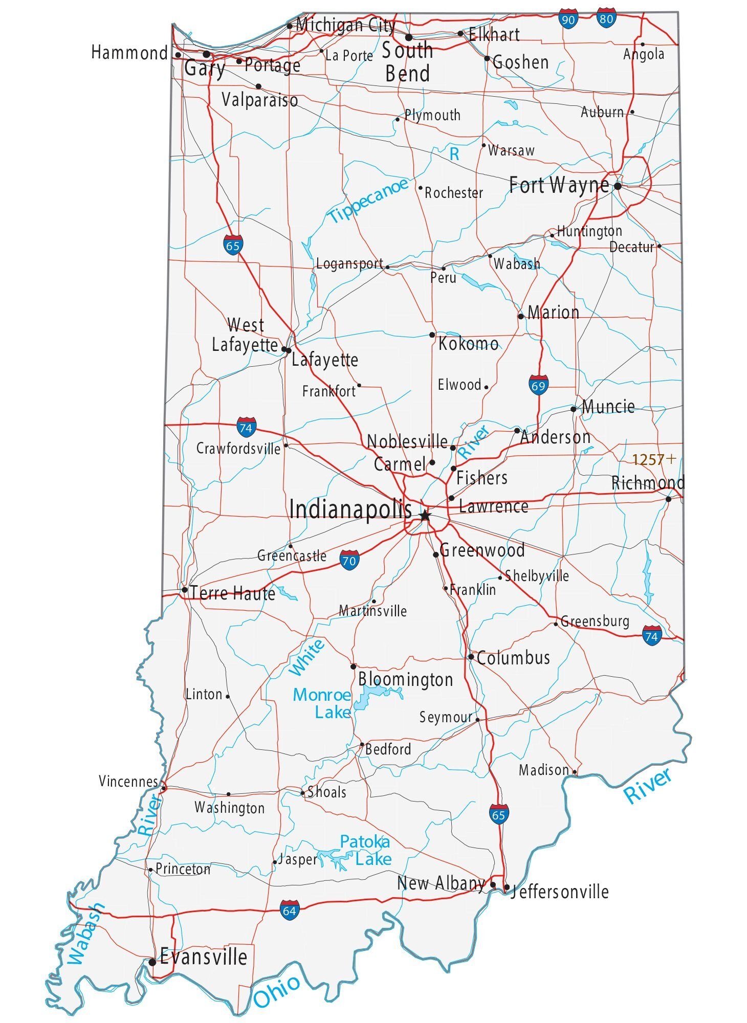 Printable Indiana Map