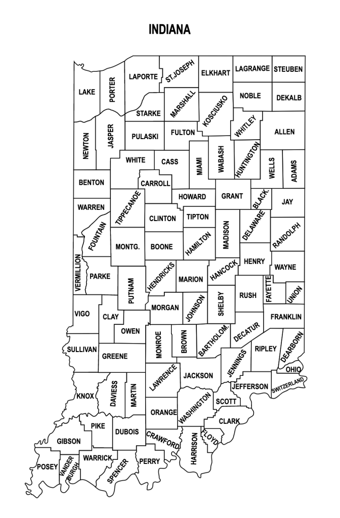 Printable Indiana Map