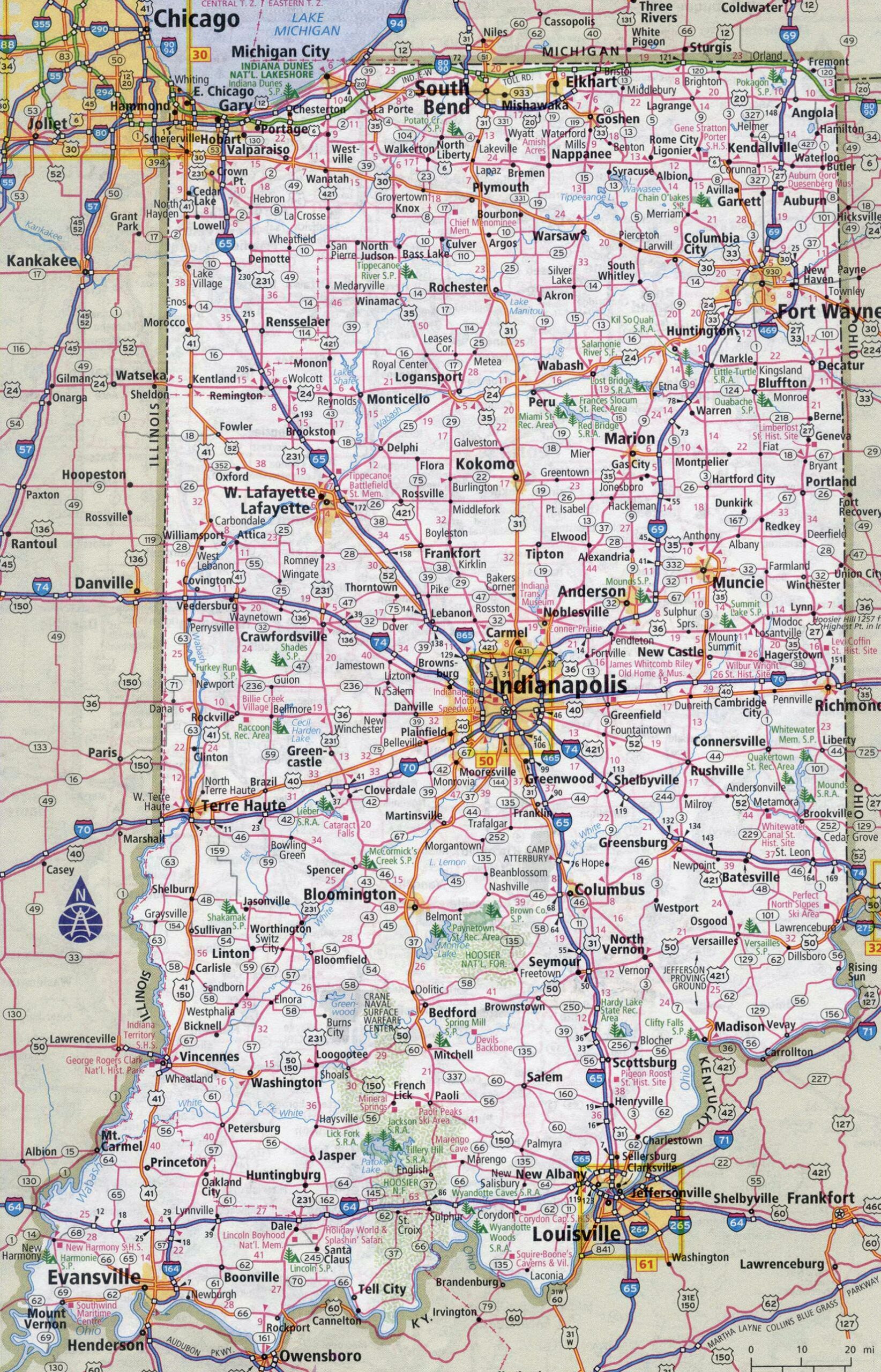 Printable Indiana Road Map