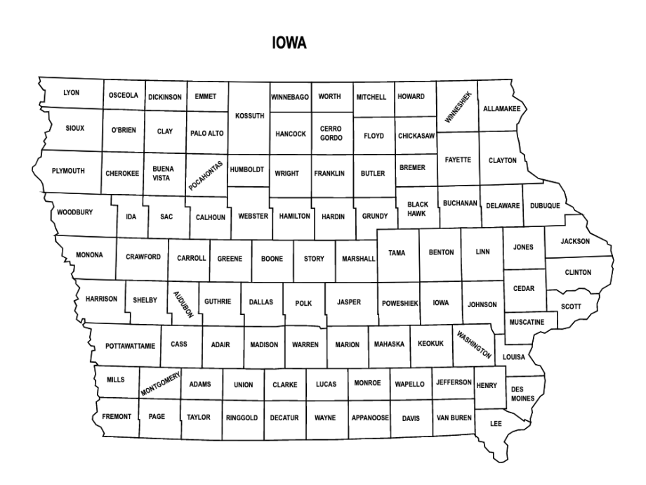 Printable Iowa County Map