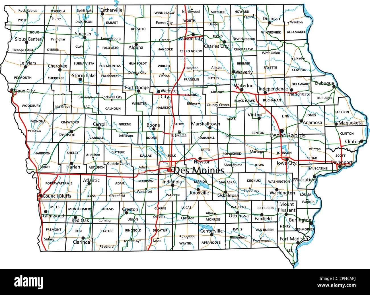 Printable Iowa Road Map Printable Iowa Road Map