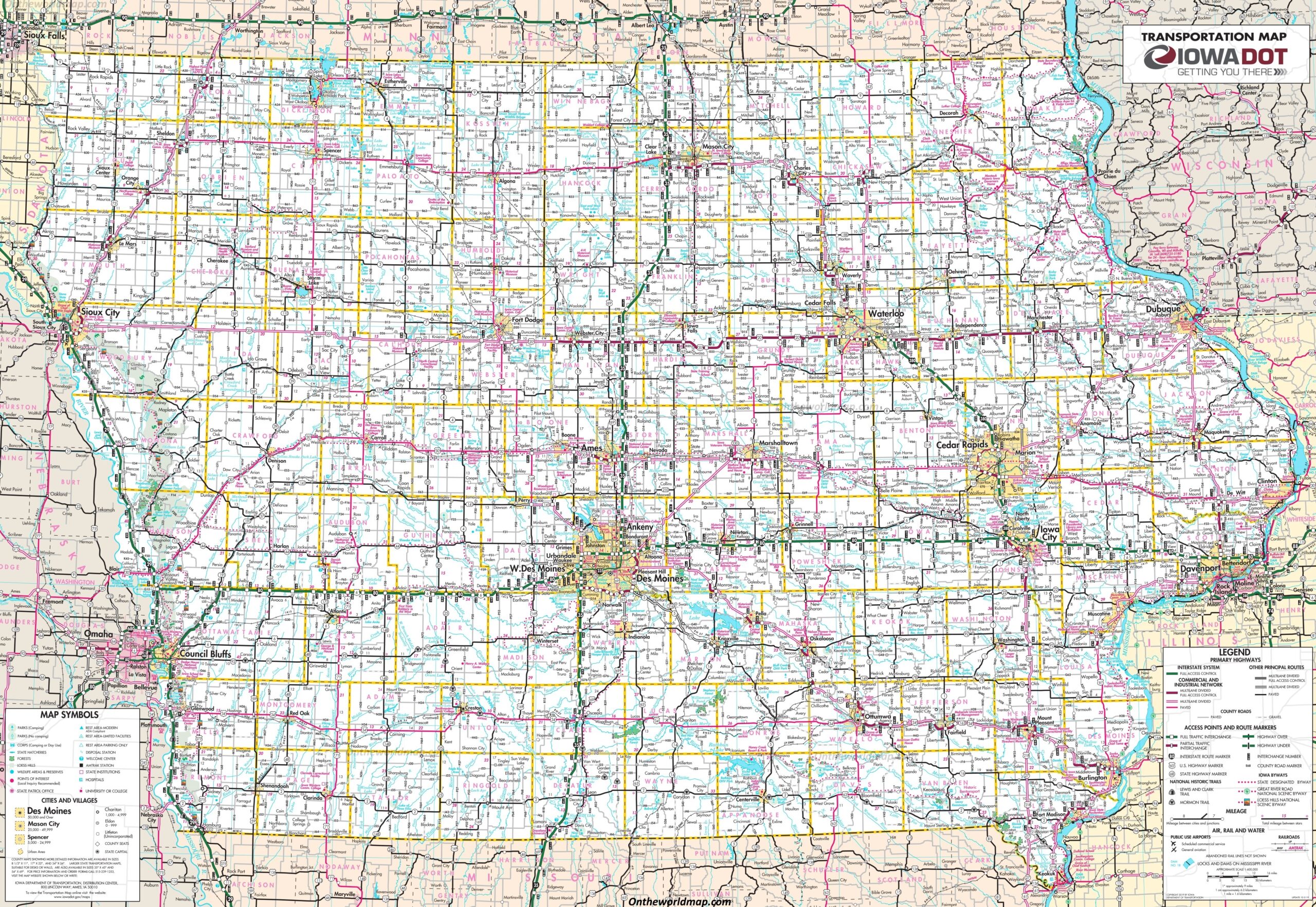 Printable Iowa Road Map
