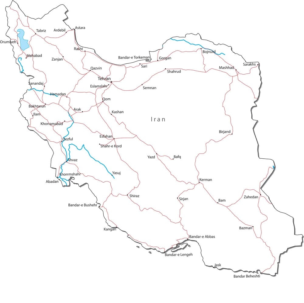 Printable Iran Cities Map Free Download And Print For You 