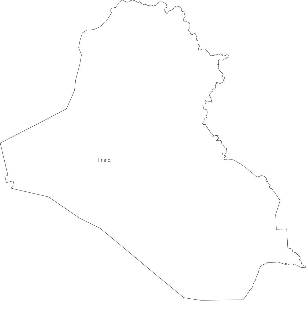 Printable Iraq Map Black And White Free Download And Print For You 