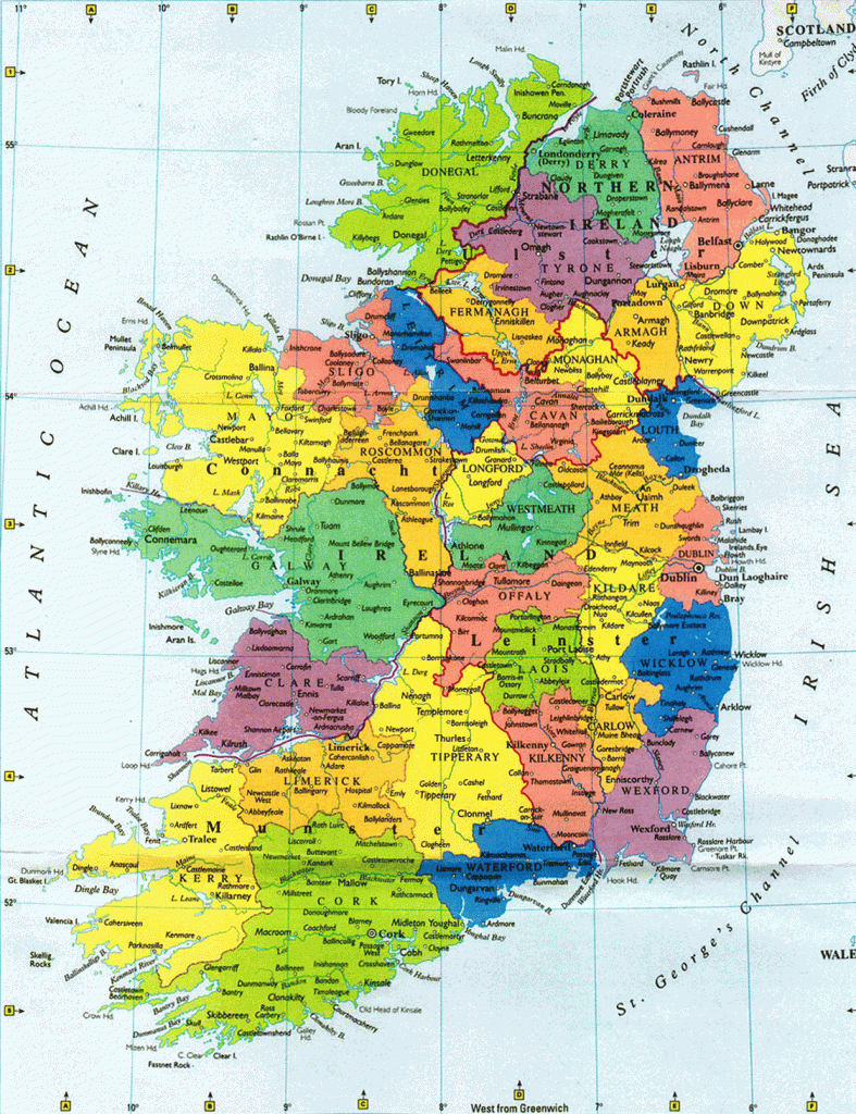 Printable Ireland Map