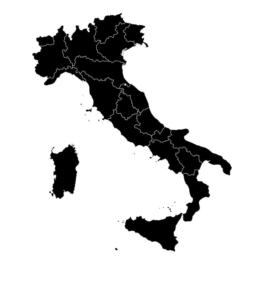 Printable Italy Map Black And White Administrative Free Download And 