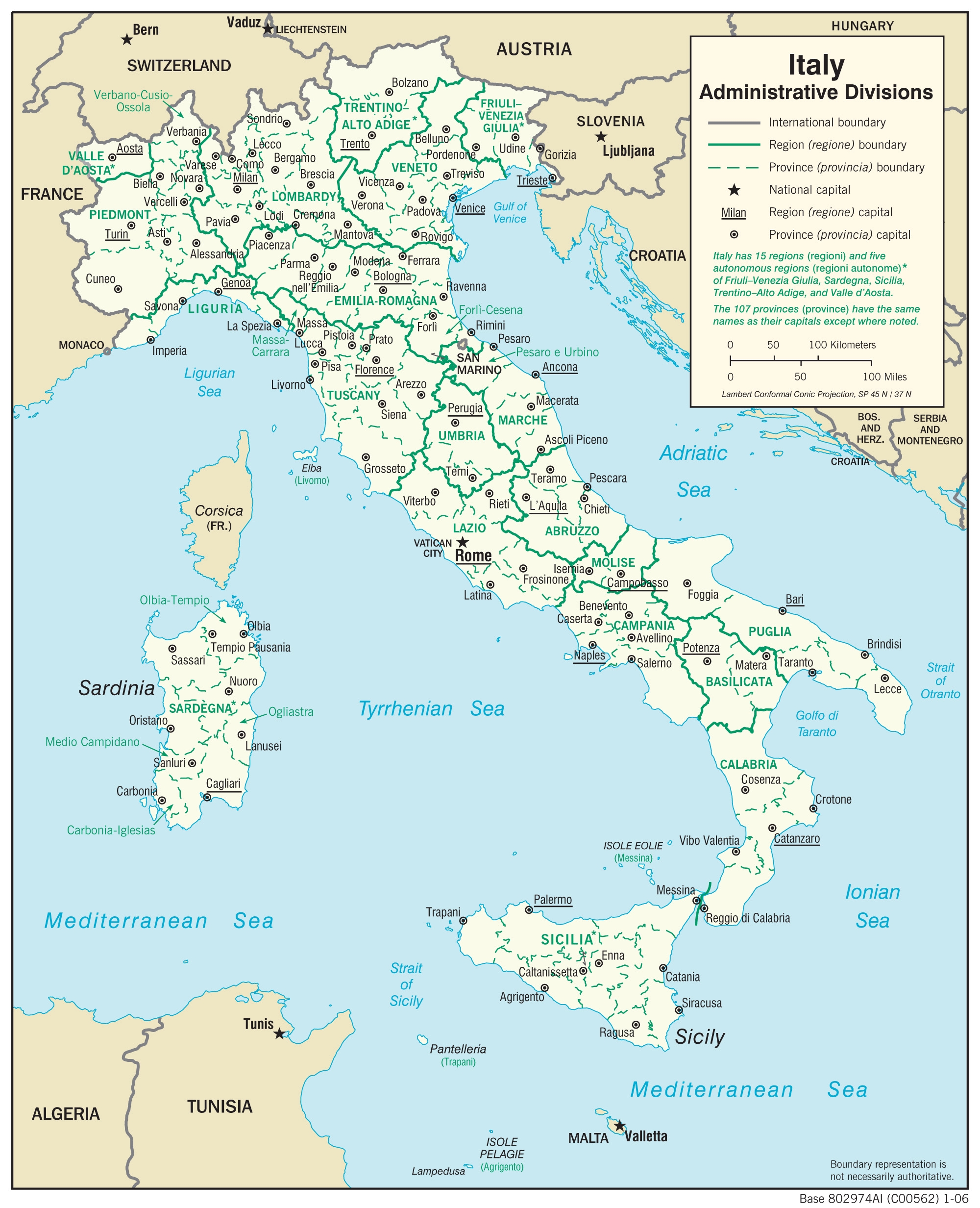 Printable Italy Map With Cities