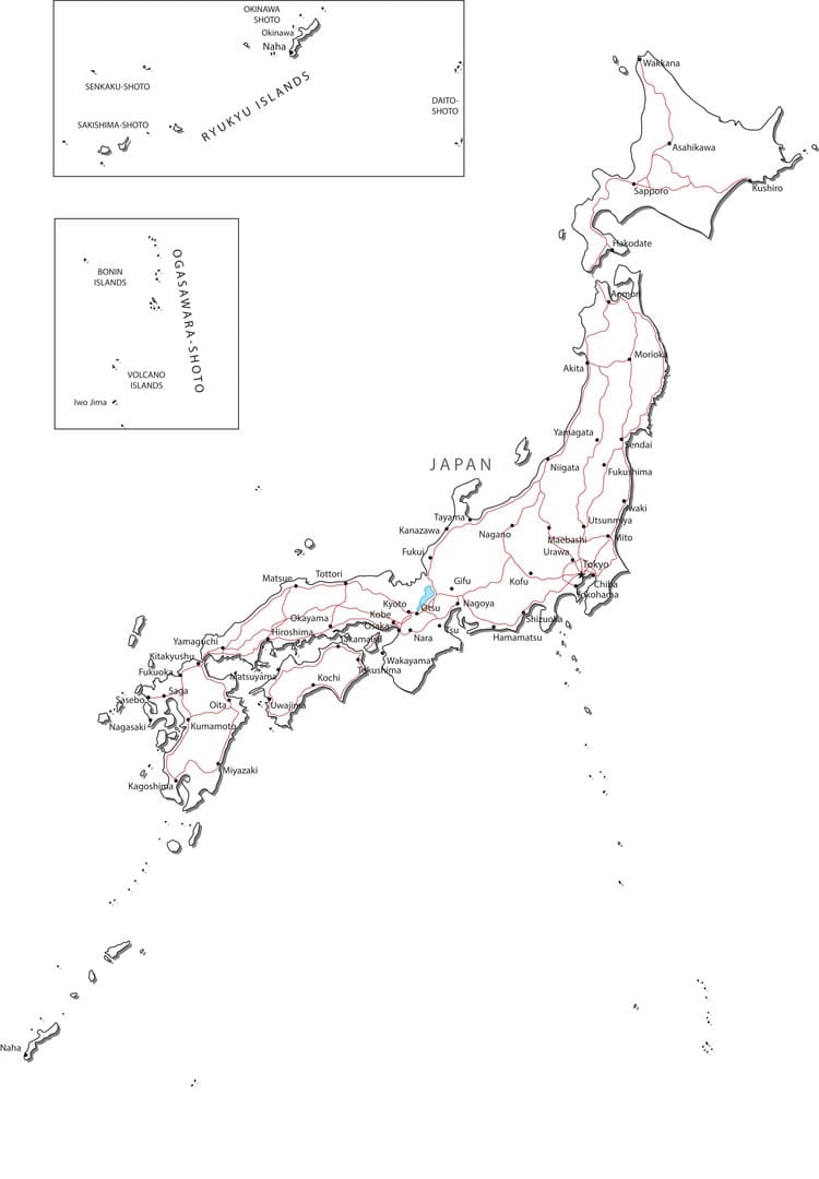 Printable Japan Islands Map Free Download And Print For You 