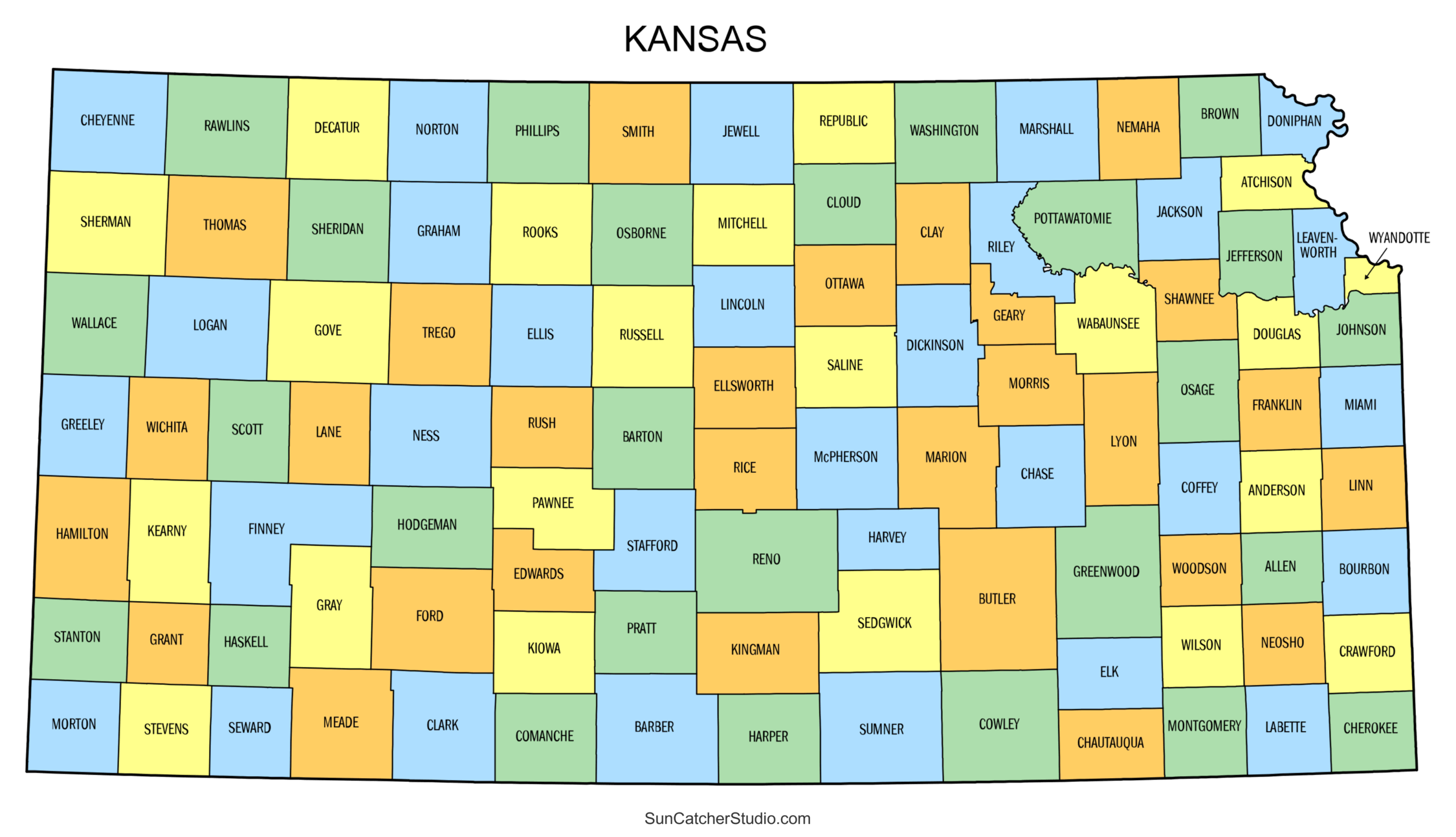 Printable Kansas County Map Free Printable Map