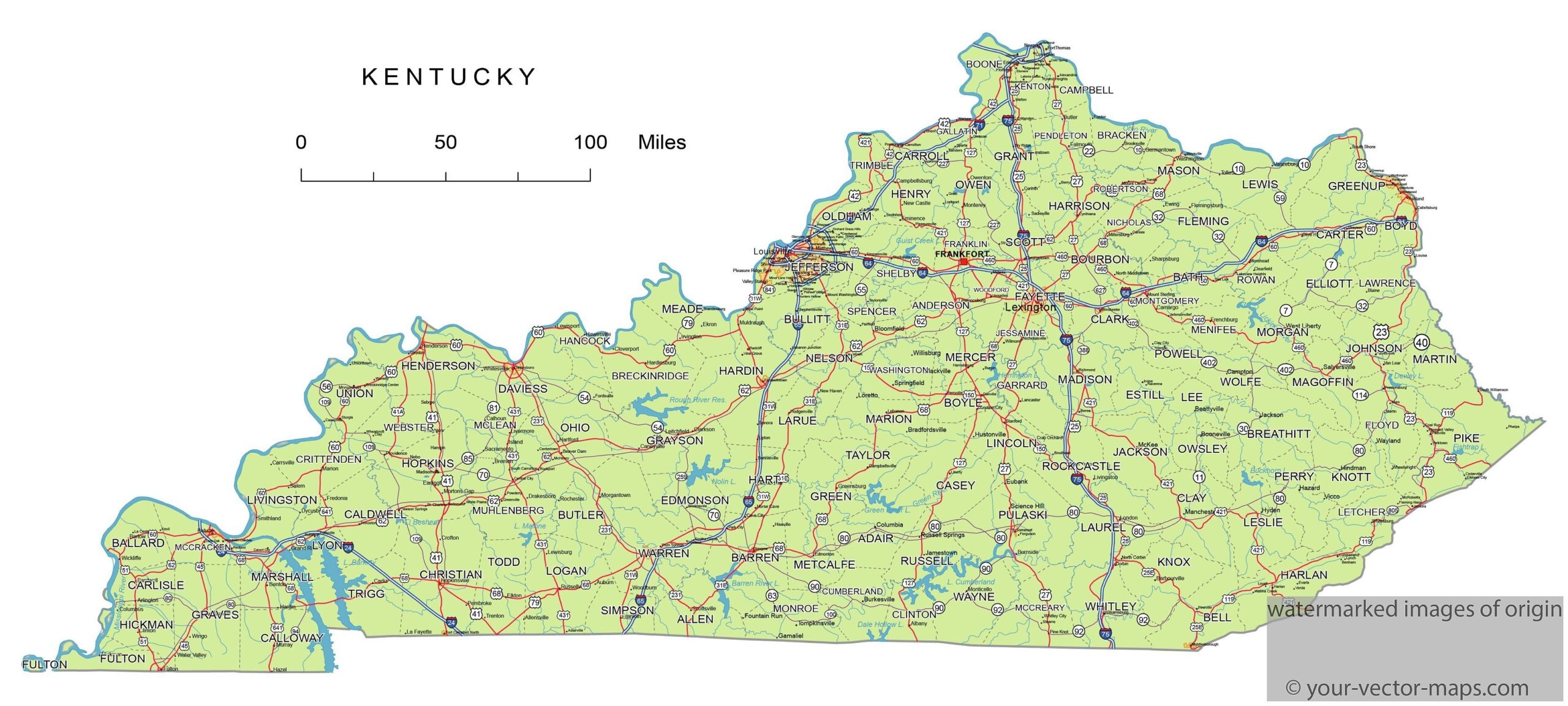 Printable Kentucky Map