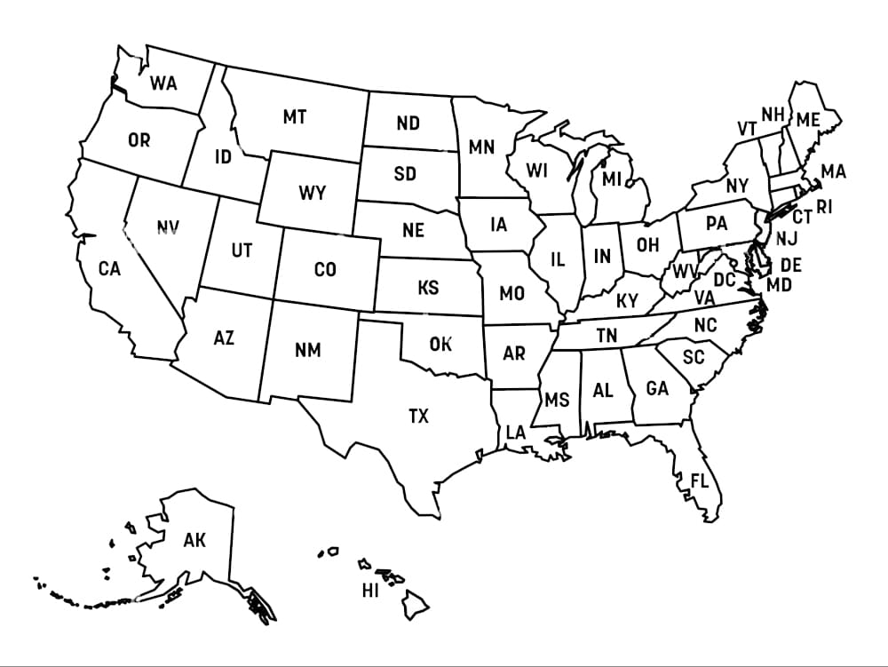 Printable Labeled United States Map Free Download And Print For You