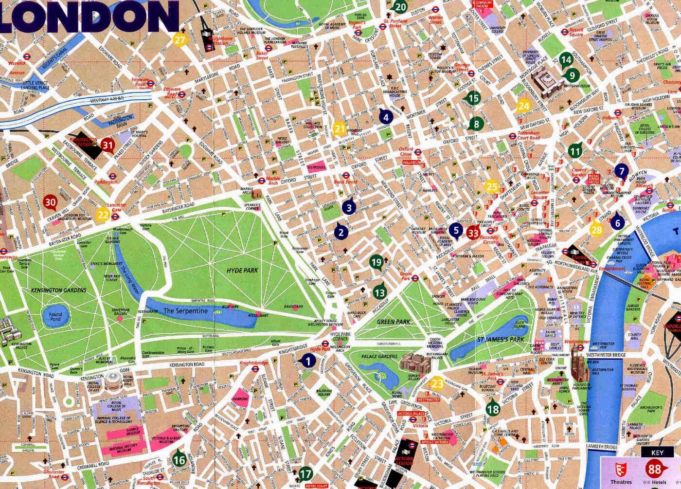 Printable London Tourist Map