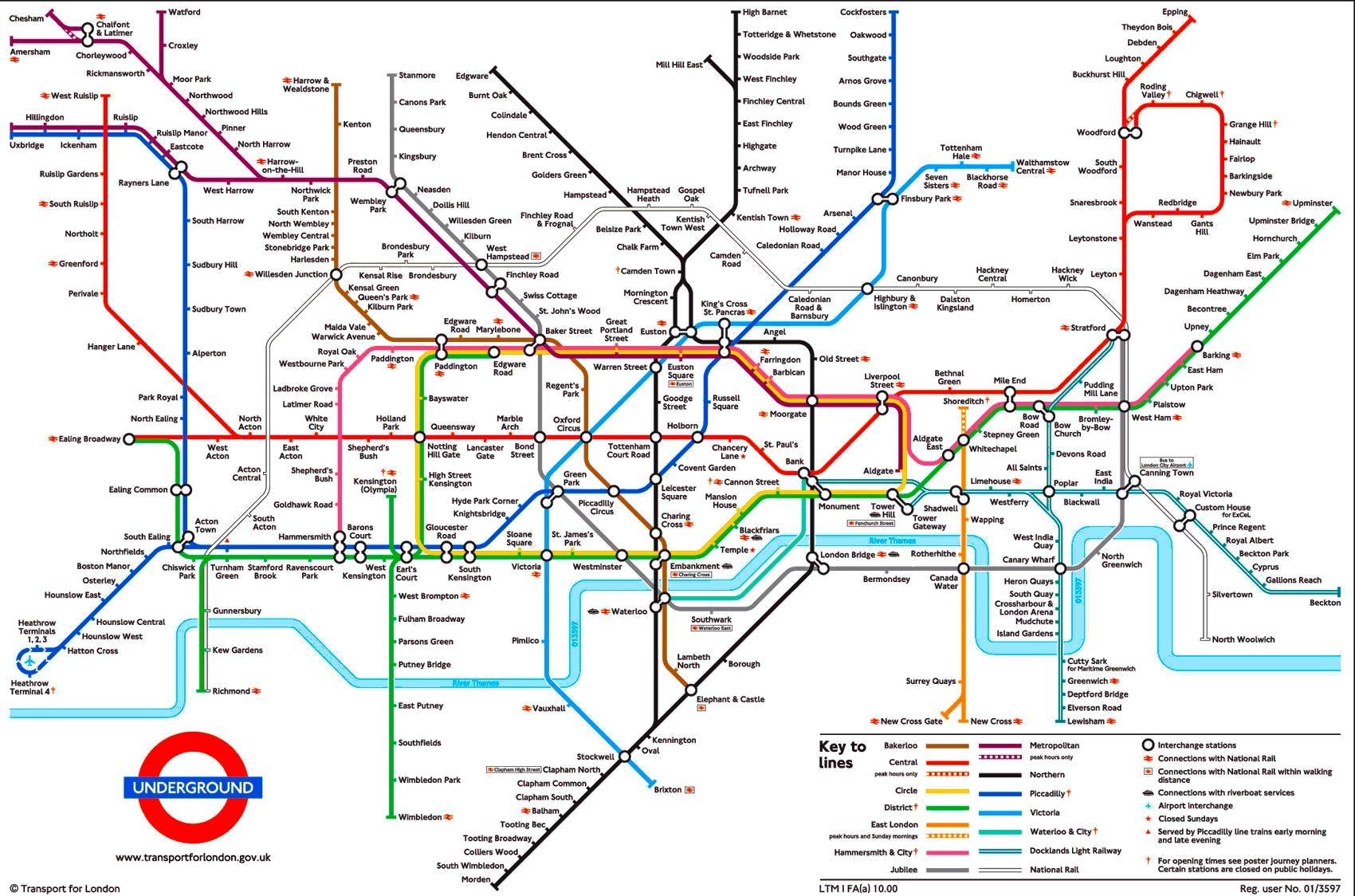 Printable London Underground Map