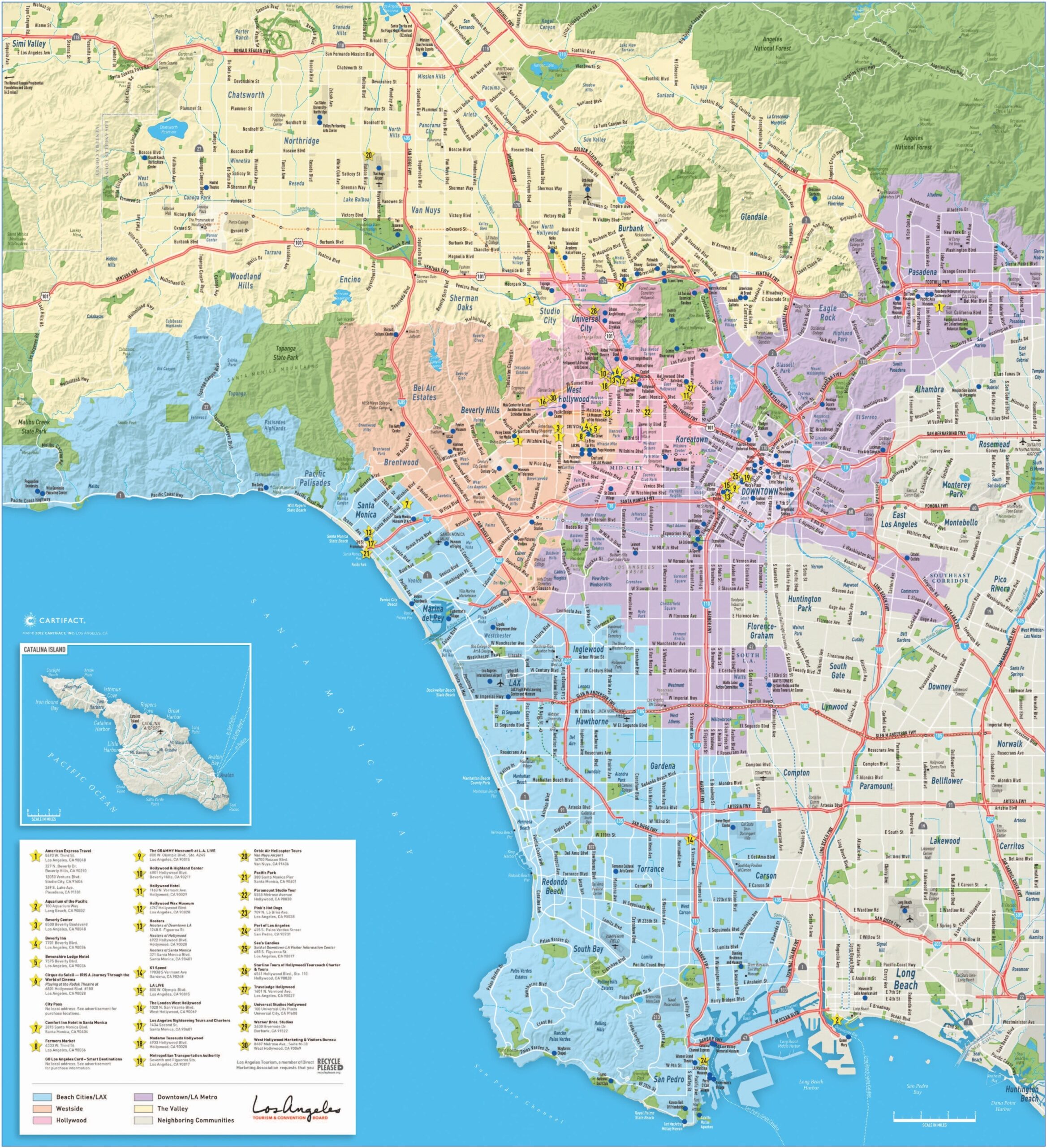 Printable Los Angeles Area Map