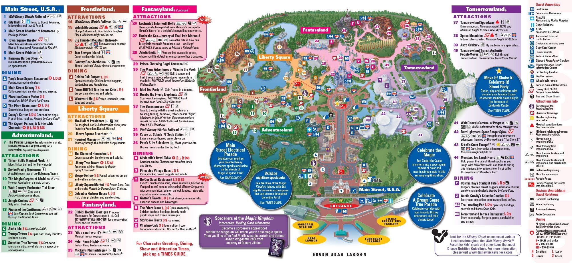 Printable Magic Kingdom Park Map Calendar Productivity Hacks