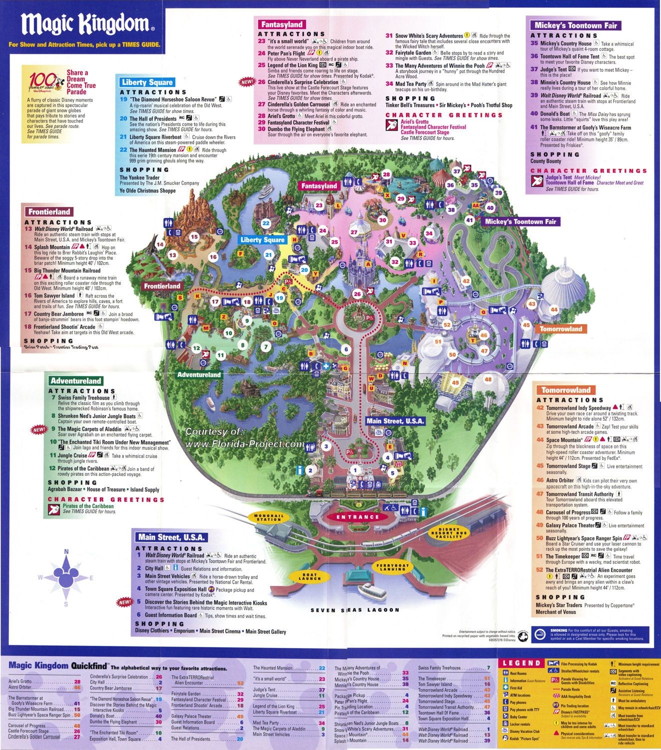 Printable Magic Kingdom Park Map Calendar Productivity Hacks