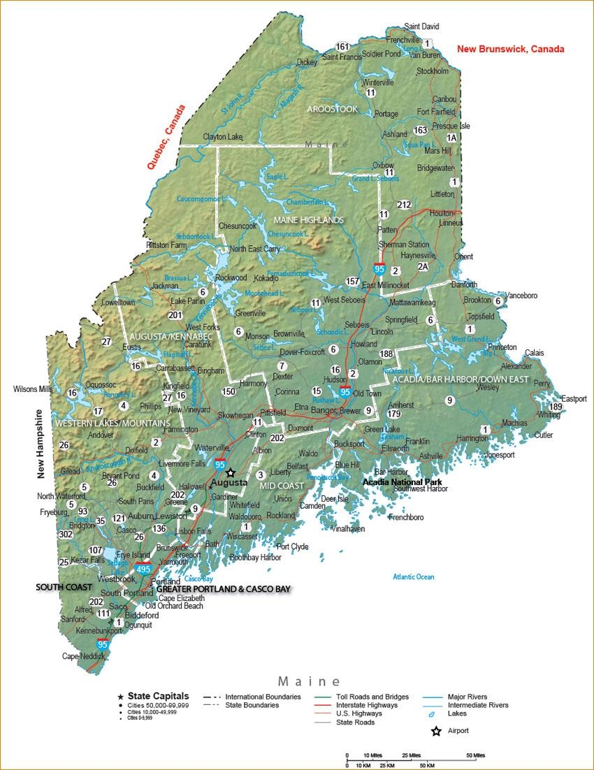 Printable Maine Map