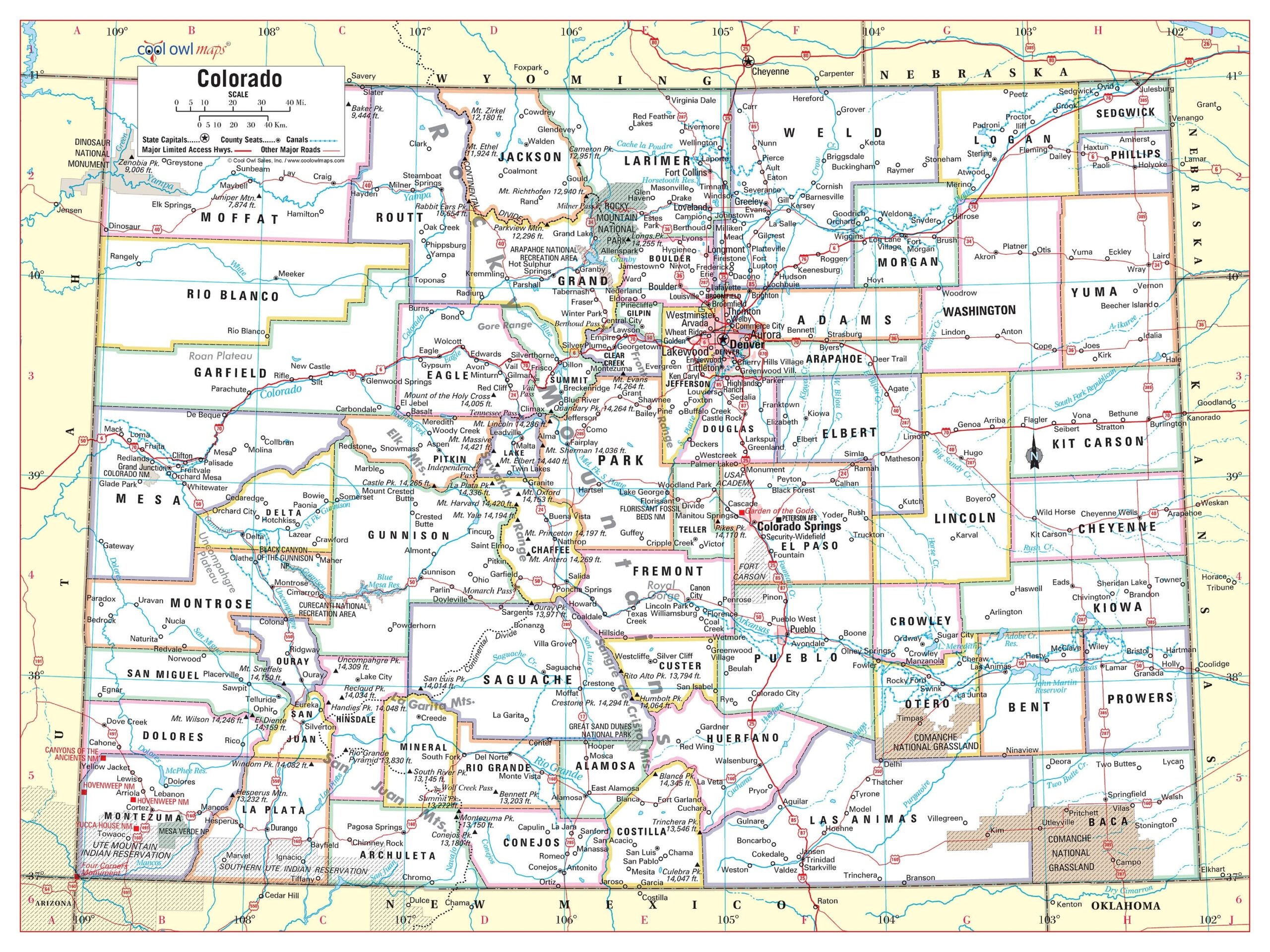 Printable Map Colorado