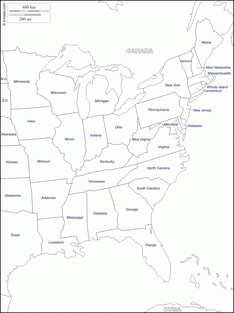 Printable Map East Coast United States Printable US Maps