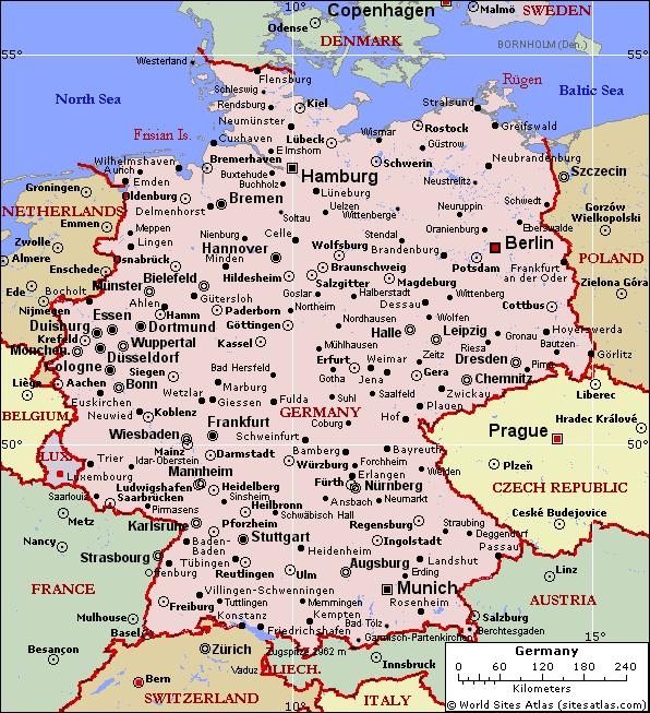 Printable Map Germany