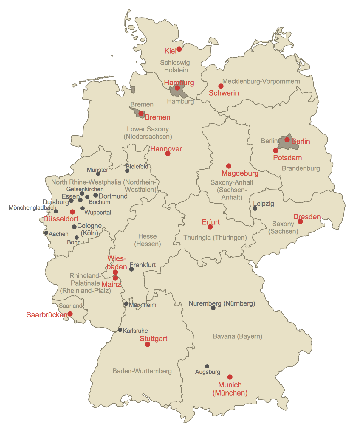 Printable Map Germany