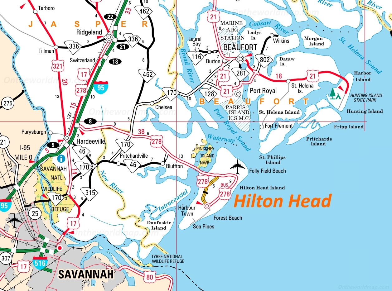 Printable Map Hilton Head