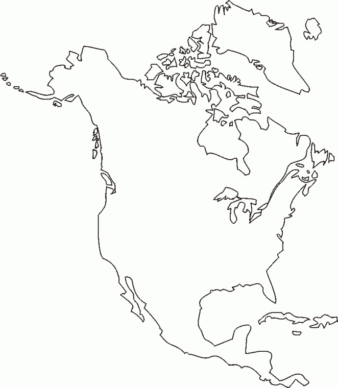Printable Map North America