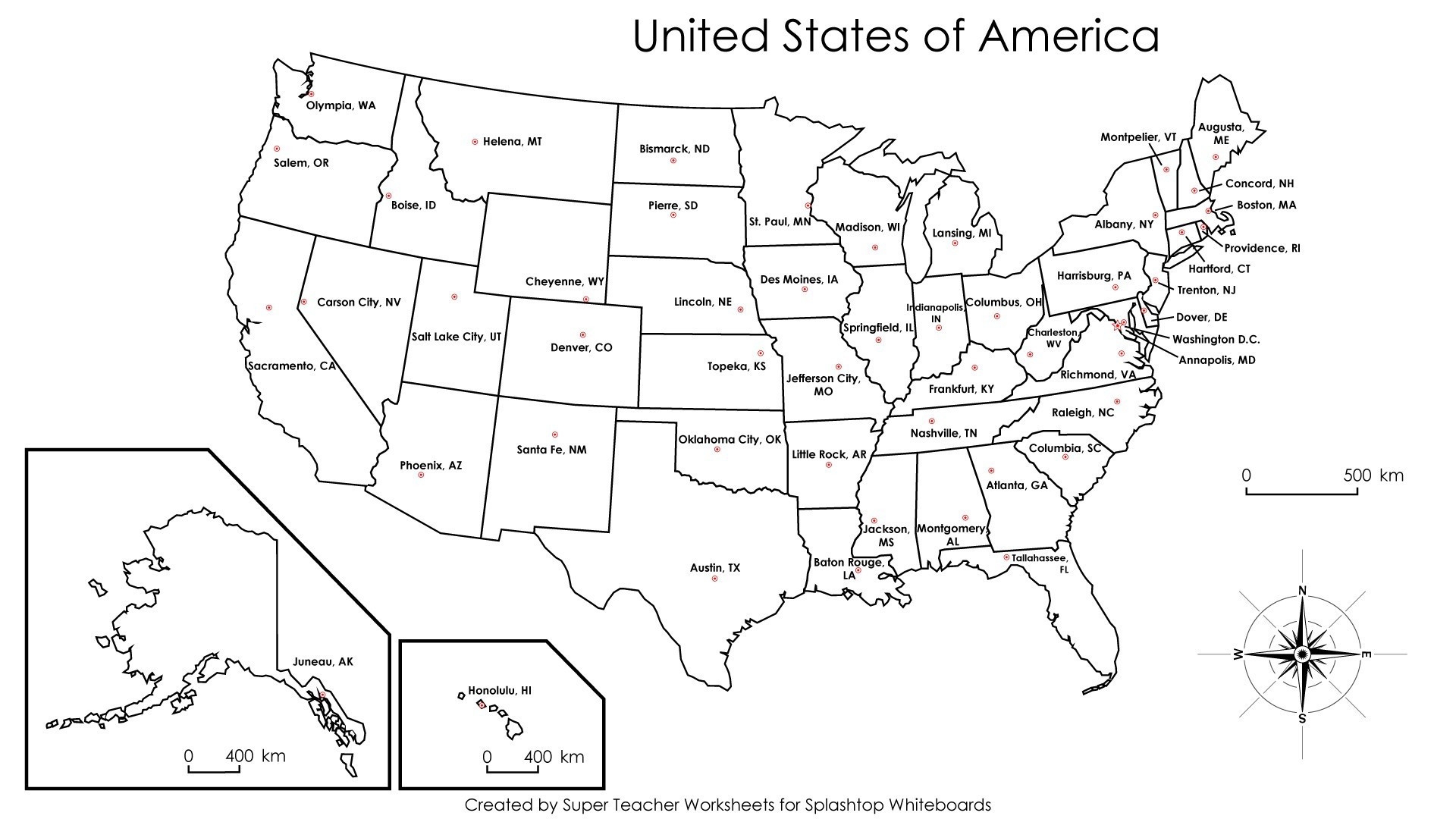 Printable Map Of 50 States And Capitals Unique United States Map 