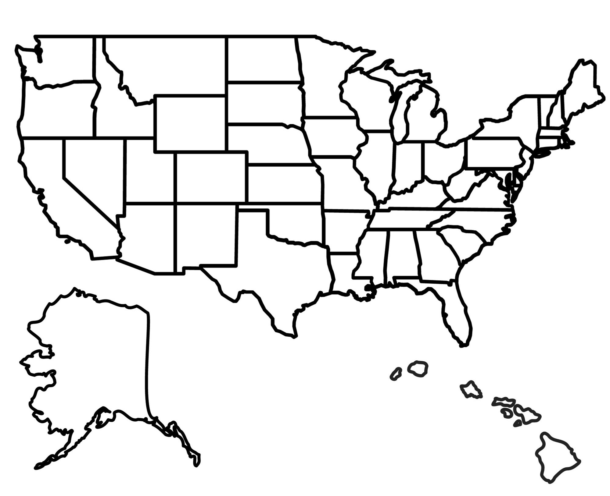 Printable Map Of 50 States Free Printable Map