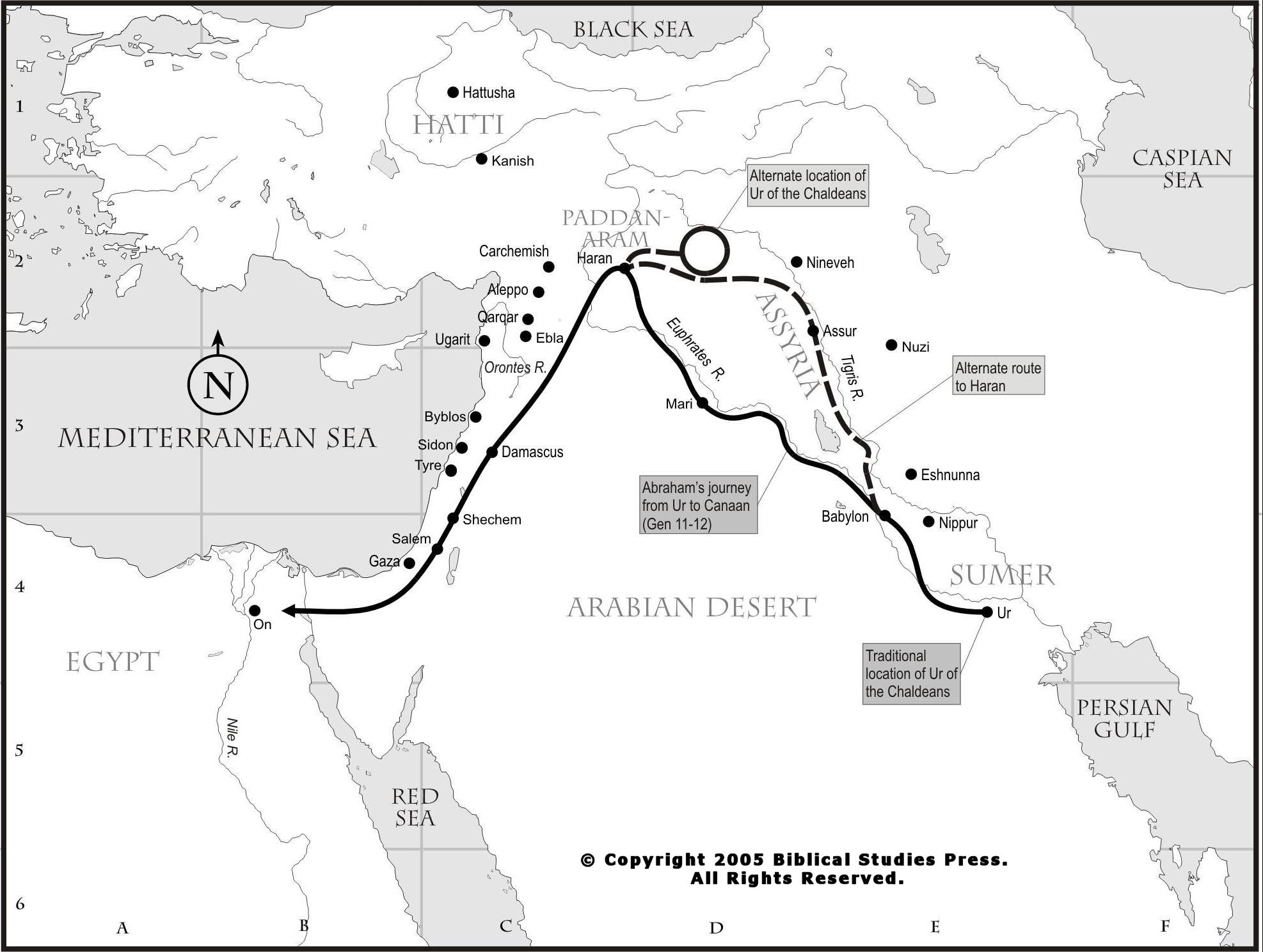 Printable Map Of Abraham 39 s Journey