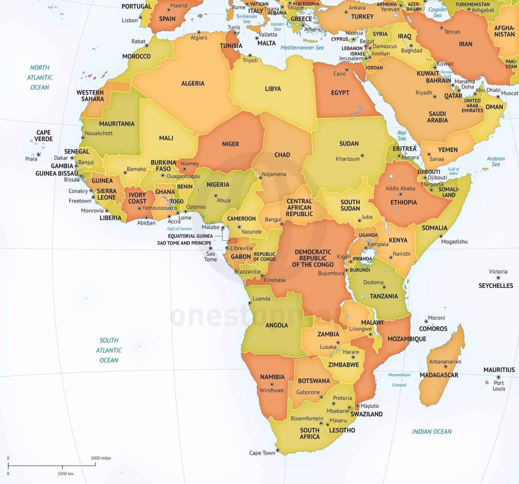 Printable Map Of Africa Continent