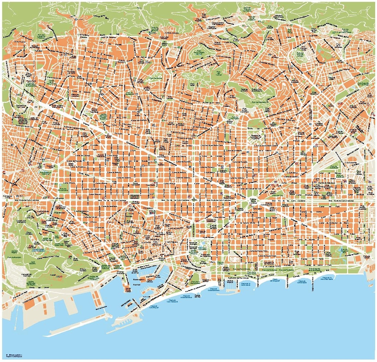Printable Map Of Barcelona Spain