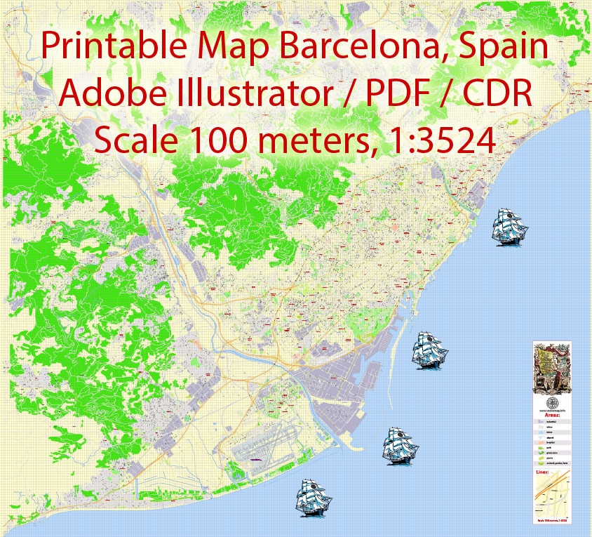 Printable Map Of Barcelona Spain