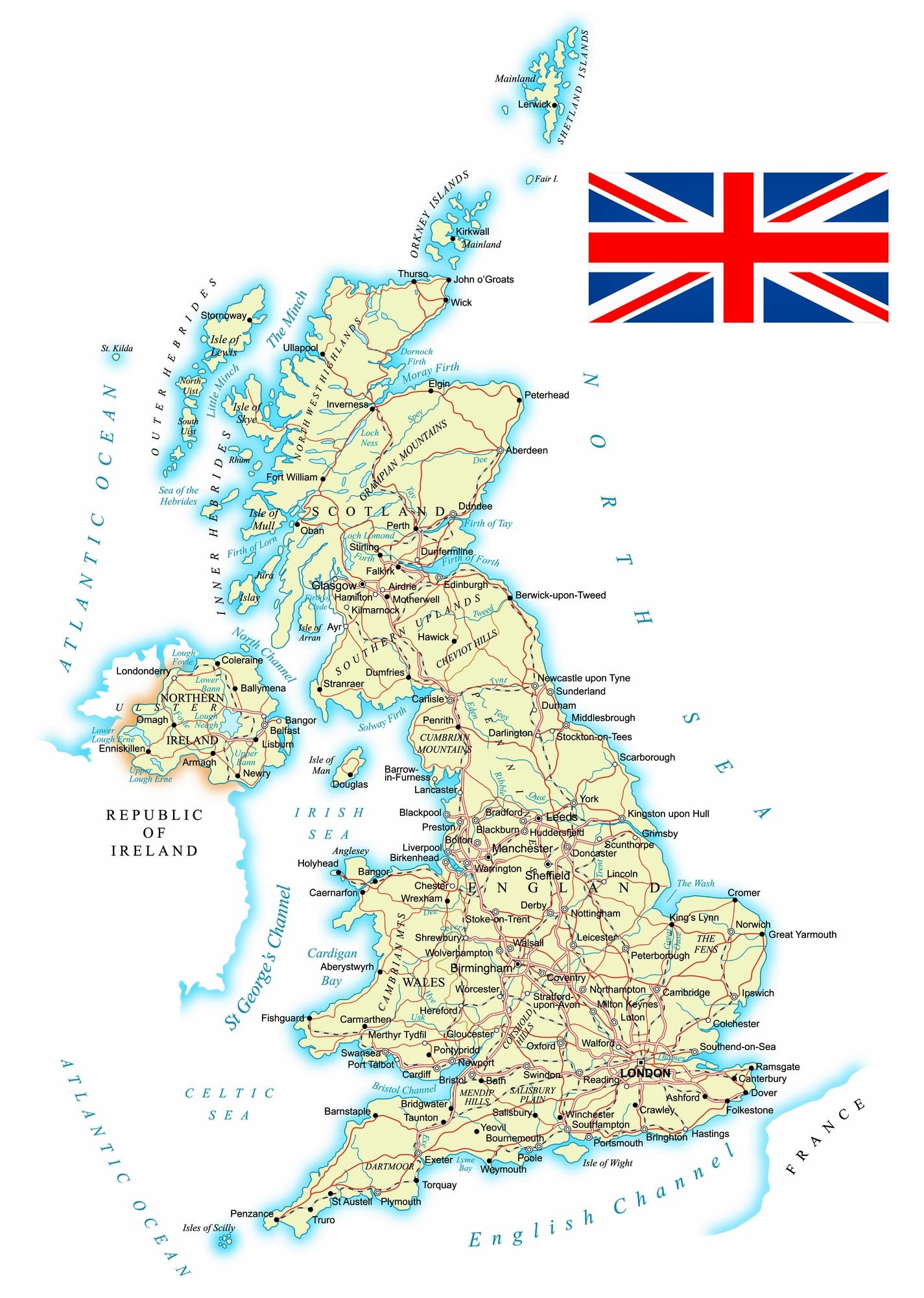 Printable Map Of Britain