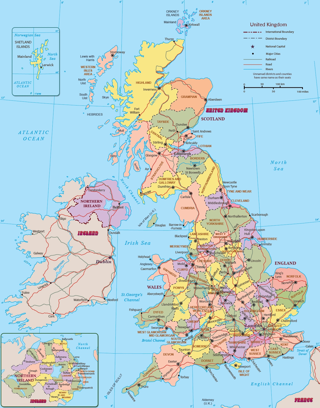 Printable Map Of Britain