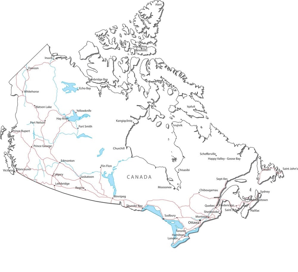 Printable Map Of Canada With Cities Free Download And Print For You 