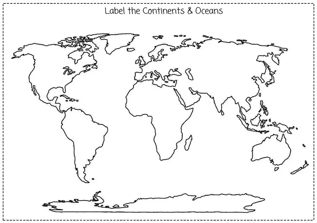 Printable Map Of Continents Without Names