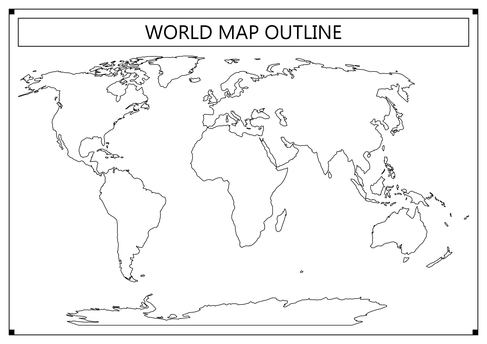 Printable Map Of Continents Without Names