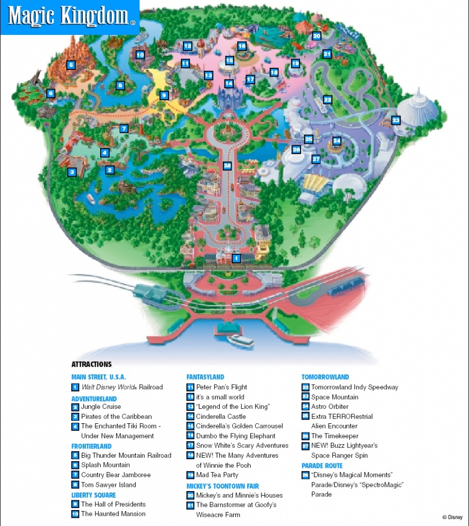 Printable Map Of Disney World Magic Kingdom Orlando Gasmdecor