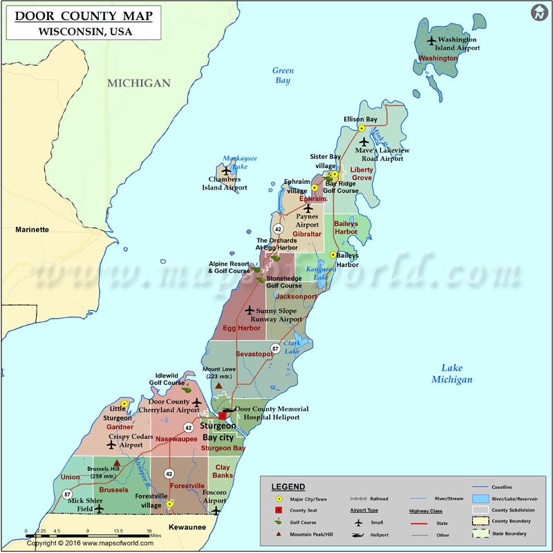 Printable Map Of Door County Wisconsin Printable Map Of Door County Wisconsin