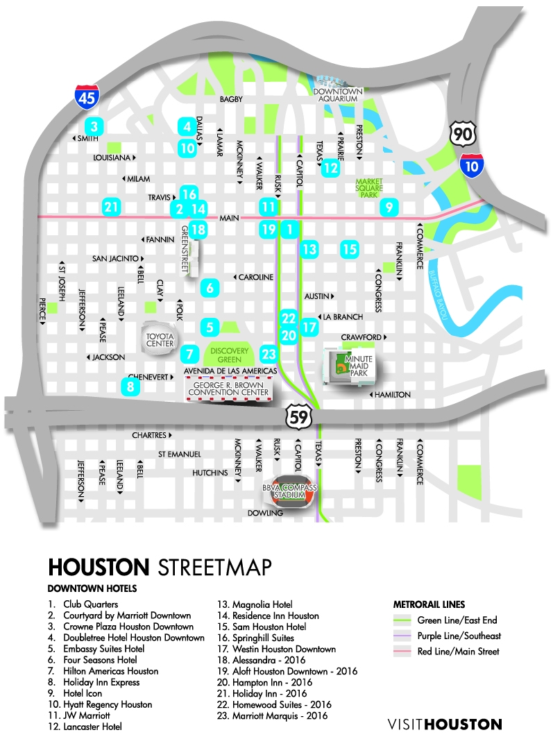 Printable Map Of Downtown Houston
